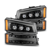 03-06 Chevrolet Silverado/02-06 Avalanche (without body cladding) NOVA-Series LED Projector Headlights Alpha-Black