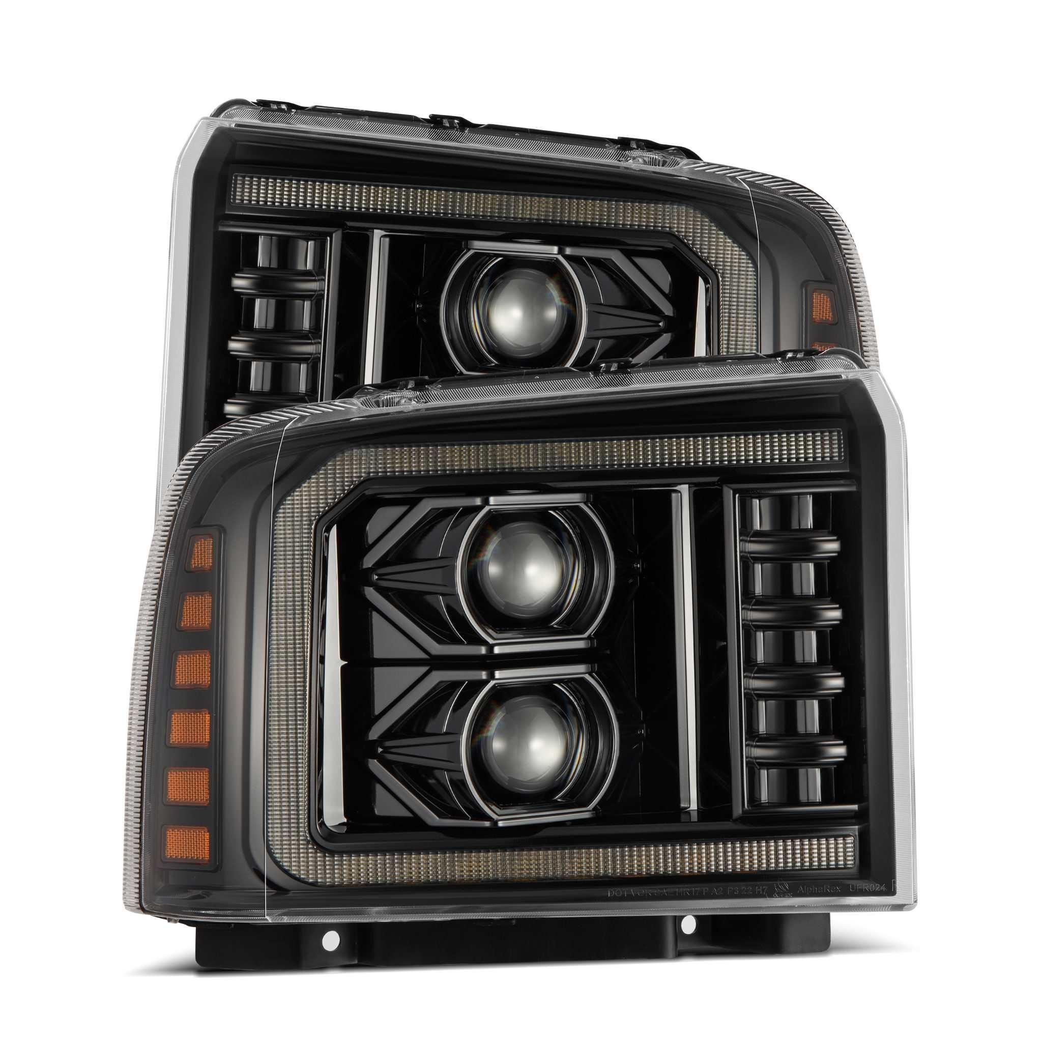 05-07 Ford Super Duty/Excursion LUXX-Series LED Projector Headlights Alpha- Black
