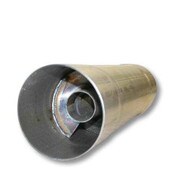 5 Inch Round Body Aluminized Steel Twister Resonator 3.5 Inch Inlet/Outlet 18.0 Inch Total Length FLO PRO Performance Exhaust