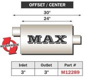 Max Muffler Offset/Center 30 Inch Total Length FLO PRO Performance Exhaust