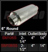 Stainless Steel Muffler 2.5 Inch Inlet 4 Inch Outlet 14 Inch Body FLO PRO Performance Exhaust