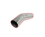 Turn out Tip Polished 304 Stainless Steel Exhaust Tip 22.0 Inch Length 4.0 Inch Inlet 5.0 Inch Outlet FLO PRO Performance Exhaust