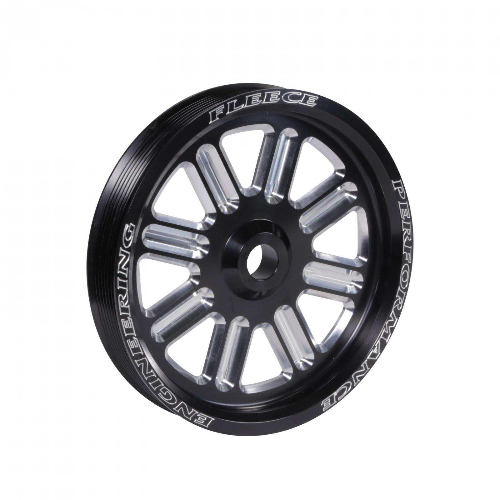 Spoke Design Cummins Dual Pump Pulley Fleece Black Performance - Fleece Performance - FPE-34211-BLK-SPK