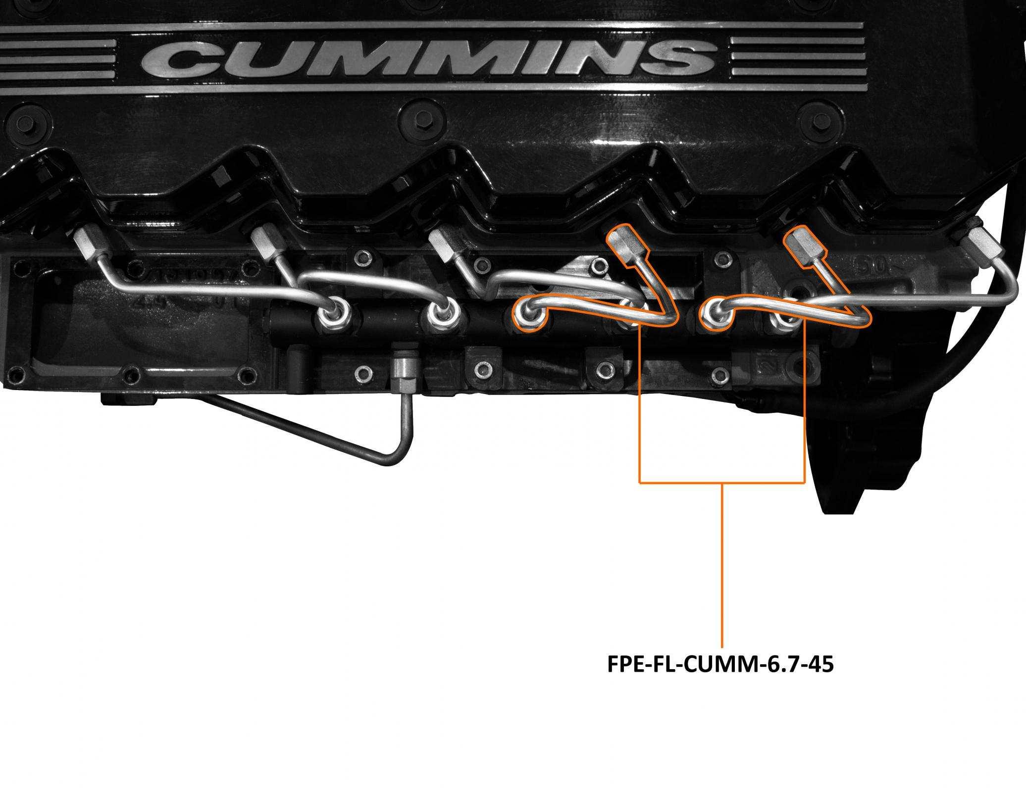 07.5-18 6.7L RAM 2500/3500 Cummins Number 4 and Number 5 Injection Line - Fleece Performance - FPE-FL-CUMM-6.7-45