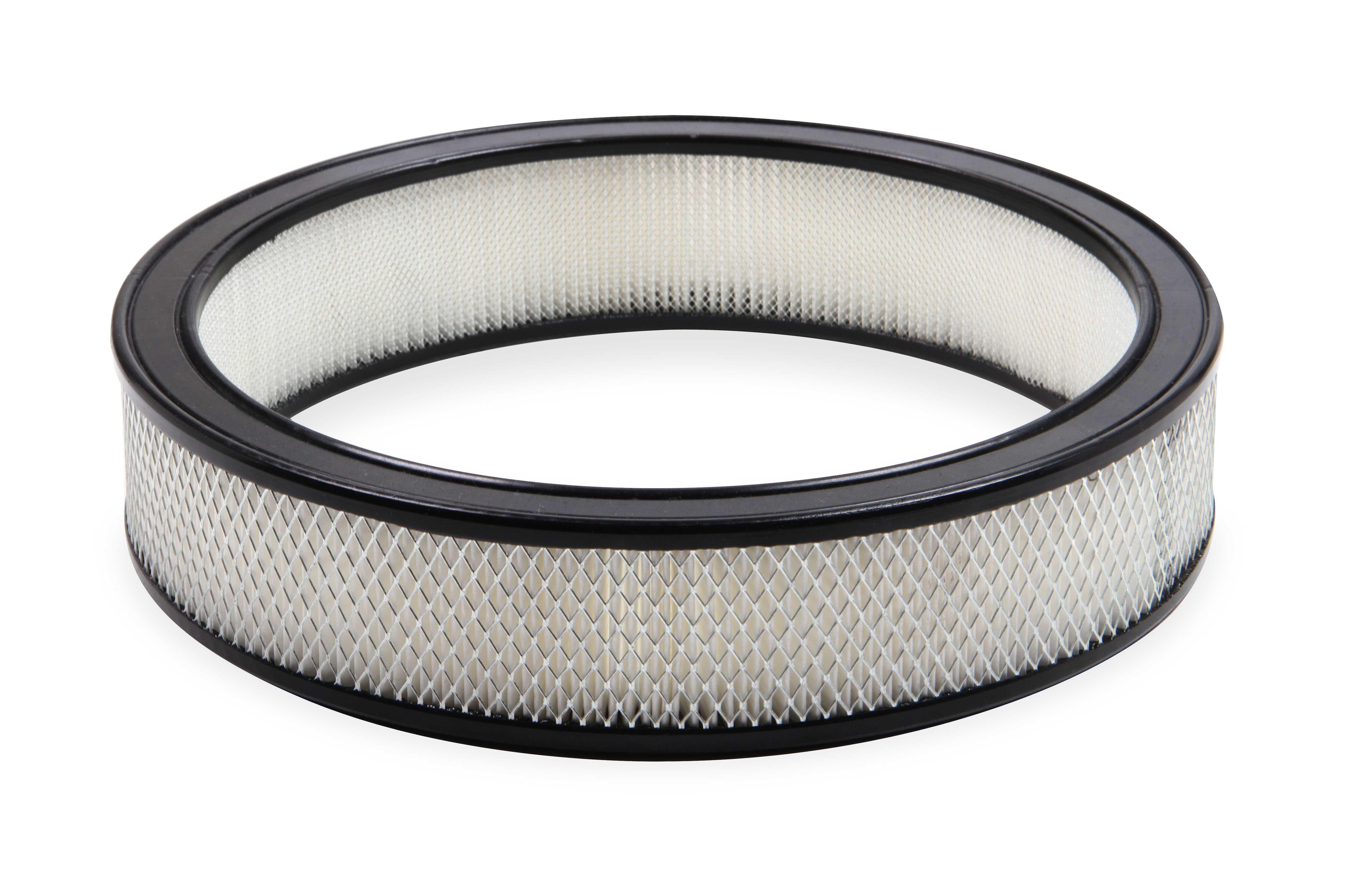 Air Filter - 14"x3" - White Paper Element - Black Ring - Holley - 120-178