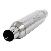 Exhaust Resonator 2.5 Inch Inlet/Outlet 16 Inch Body 20 Inch Overall T304 Stainless Steel MBRP
