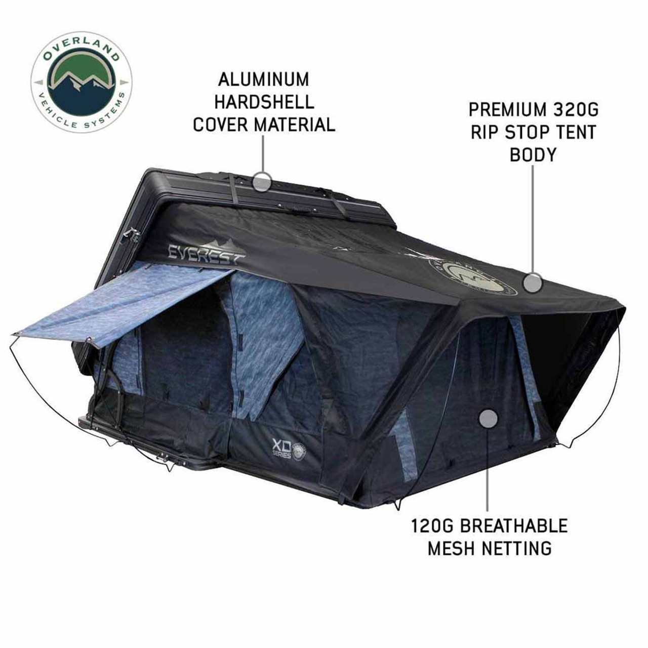 XD Everest 2 - Cantilever Aluminum Roof Top Tent, 2 Person, Grey