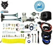 Premium Dual Air Horn Kit W/Air Horn Kit (HP10073) And Onboard Air Kit (HP10163) Pacbrake