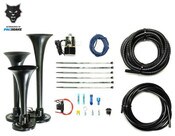 Basic Trio Air Horn Kit For Onboard Air Cast Zinc Alloy/Stainless Steel Chrome Finish Pacbrake