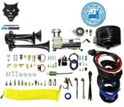 Premium Trio Air Horn Kit W/Air Horn Kit (HP10235) And Onboard Air Kit (HP10163)Matte Black Pacbrake