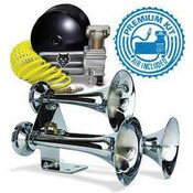 Premium Triple Train Horn Kit W/Air Horn Kit (HP10254) and Onboard Air Kit (HP10163) Pacbrake