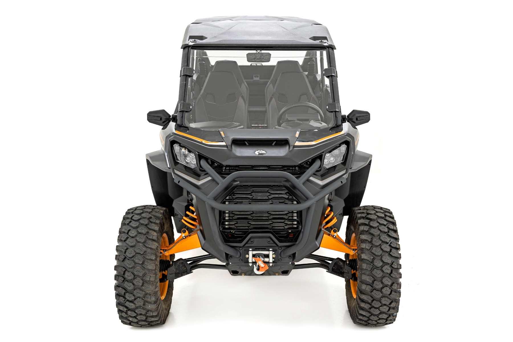 LV Manufacturing Vented Windshield For Can-Am Commander XT 1000R (2021+ Models) - Clear Polycarbonate, Front Mount