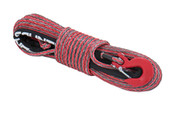 Synthetic Rope 85 Feet Rated Up to 16,000 Lbs 3/8 Inch Includes Clevis Hook and Protective Sleeve Red/Grey Combo Rough Country
