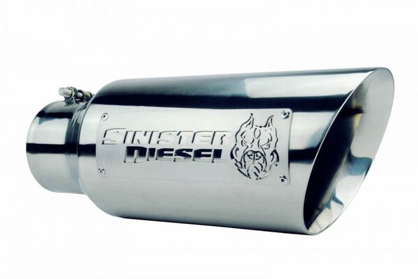 Sinister Diesel Dual Wall Exhaust Tip W/ Angle Cut 4" to 6" Chrome.